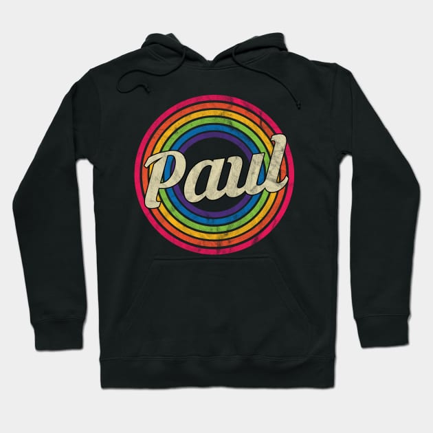 Paul - Retro Rainbow Faded-Style Hoodie by MaydenArt